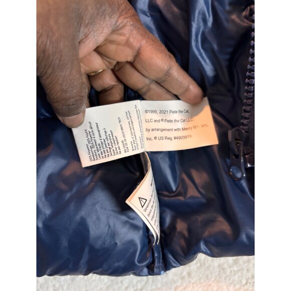 One Kid Hooded Pete the Cat Snowman Puffer Blue Coat Jacket Size 5 Onekid - Picture 13 of 15